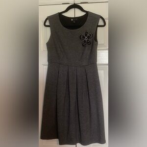 Carole Little Gray Pleated One Shoulder Dress